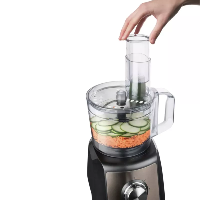 Virtuves kombains Melns & Decker BXFPA1200E — 1200 W, 1,5 L bļoda, 2 ātrumi, impulsa funkcija, nerūsējošā tērauda korpuss