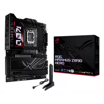 Mātesplate ASUS ROG MAXIMUS Z890 HERO — Intel Z890, LGA 1851, ATX, DDR5, 4 DIMM, 6x M.2, Wi‑Fi 7, 2.5Gb LAN