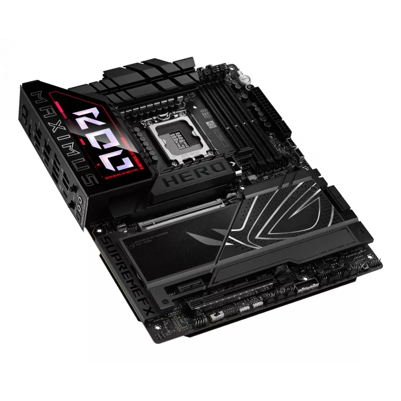Mātesplate ASUS ROG MAXIMUS Z890 HERO — Intel Z890, LGA 1851, ATX, DDR5, 4 DIMM, 6x M.2, Wi‑Fi 7, 2.5Gb LAN