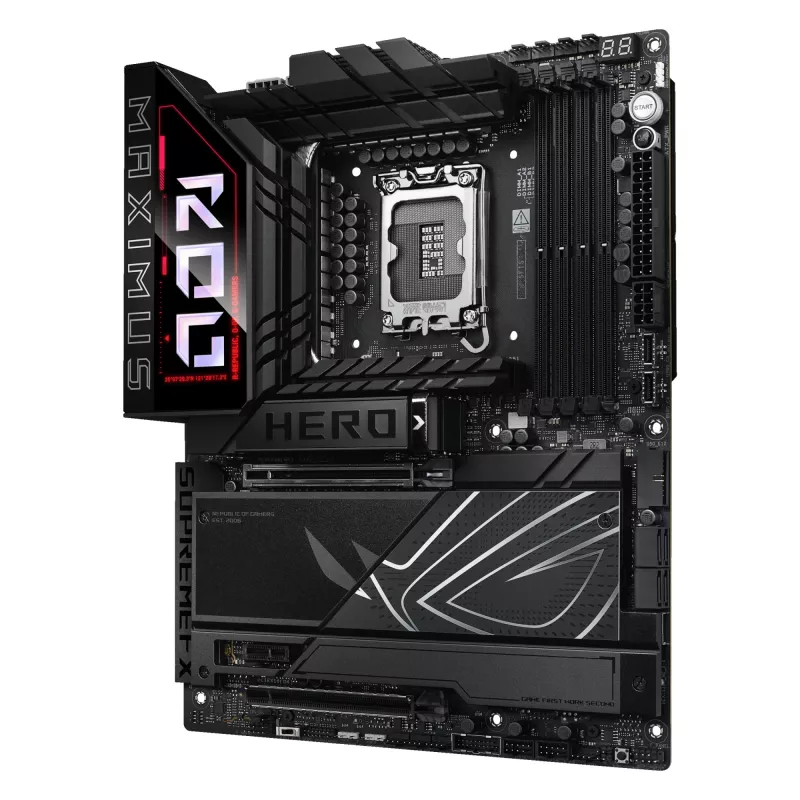 Mātesplate ASUS ROG MAXIMUS Z890 HERO — Intel Z890, LGA 1851, ATX, DDR5, 4 DIMM, 6x M.2, Wi‑Fi 7, 2.5Gb LAN