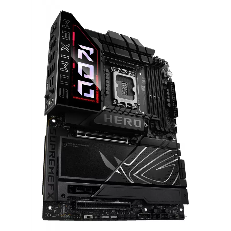 Mātesplate ASUS ROG MAXIMUS Z890 HERO — Intel Z890, LGA 1851, ATX, DDR5, 4 DIMM, 6x M.2, Wi‑Fi 7, 2.5Gb LAN