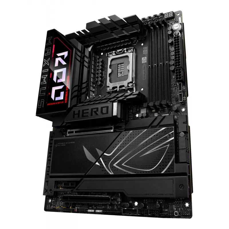 Mātesplate ASUS ROG MAXIMUS Z890 HERO — Intel Z890, LGA 1851, ATX, DDR5, 4 DIMM, 6x M.2, Wi‑Fi 7, 2.5Gb LAN