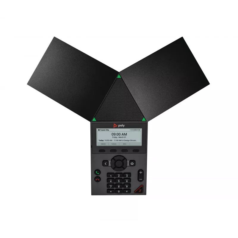 HP Poly Trio 8300 IP konferences telefons ar PoE atbalstu, melns