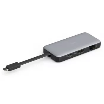 DIGITUS USB-C ceļojumu dokstacija, 7 porti - HDMI / 2x USB-A 3.2 Gen 1 / GbE / SD / MicroSD - 100 W USB-C strāvas padeve