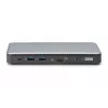 DIGITUS USB-C dokstacija, 11 pieslēgvietas – 2x HDMI / DP / 2x USB-A 3.2 Gen 2 / USB-C 3.2 Gen 2 / GbE / SD / MicroSD / DC ligzda – 150 vati maks. / 3,5 mm