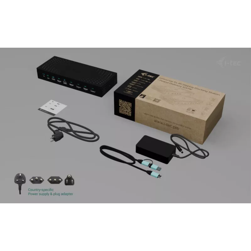i-tec Universal 5x 4K/60Hz Displeja dokstacija + Power Delivery 100W