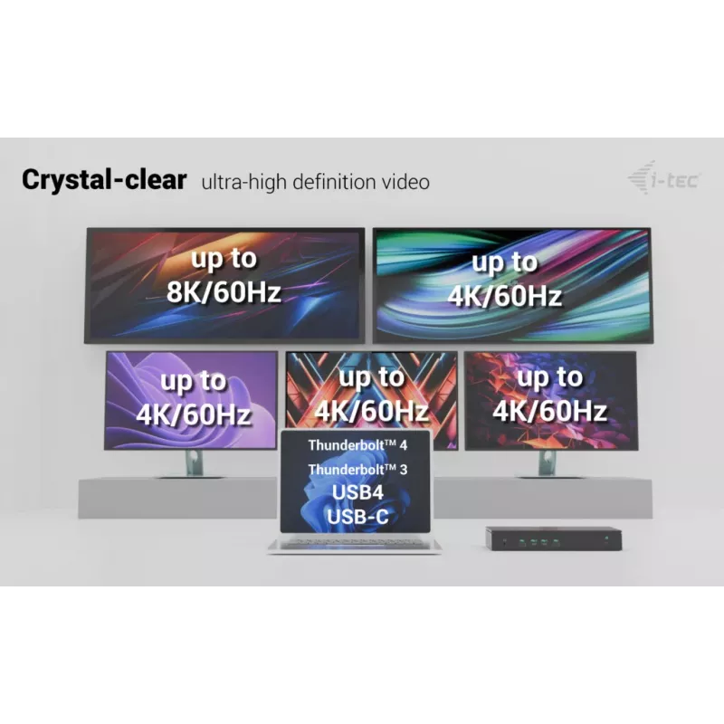 i-tec Universal 5x 4K/60Hz Displeja dokstacija + Power Delivery 100W