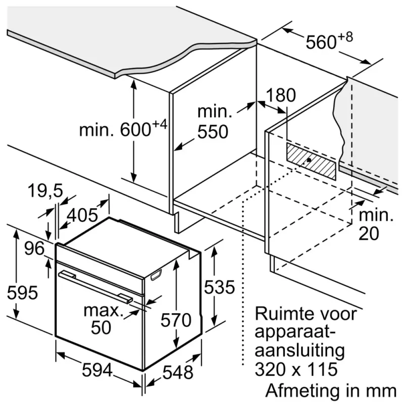 Bosch Serie 4 HQG572EB3 krāsns 71 L melna
