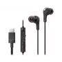 Vadu intraaurālā austiņu sistēma JVC HA-FR9UC ar USB-C, 9,2 mm draiveriem, 5–22000 Hz, rindas mikrofonu un vadību, 1,2 m kabeli, melnā krāsā
