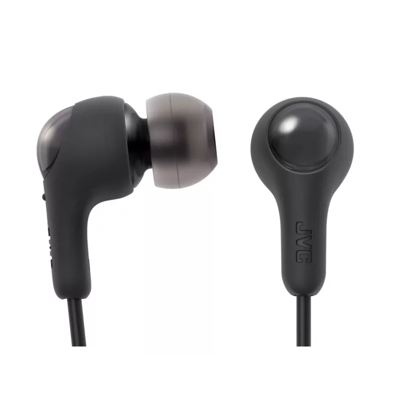 Vadu intraaurālā austiņu sistēma JVC HA-FR9UC ar USB-C, 9,2 mm draiveriem, 5–22000 Hz, rindas mikrofonu un vadību, 1,2 m kabeli, melnā krāsā