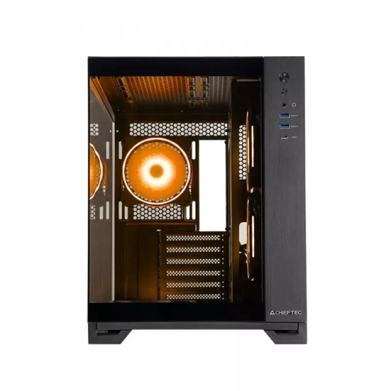 Chieftec Visio GM-30B-TG-OP melns rūdīts stikls x 2 Cube Melns