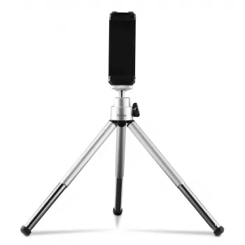 Hama Fancy 2in1 Mini statīvs mobilajam tālrunim un kamerai (¼), ceļojumu statīvs, 16cm, sudraba