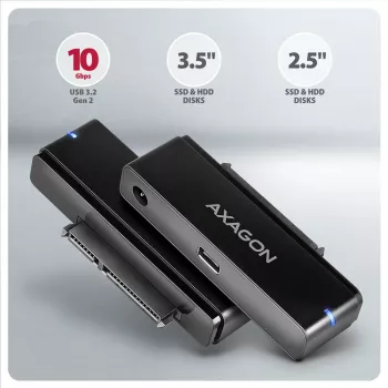 Axagon ADSA-FPX USB-C 10Gbps FAST PORT X adapteris 2,5 collu/3,5 collu SSD/HDD