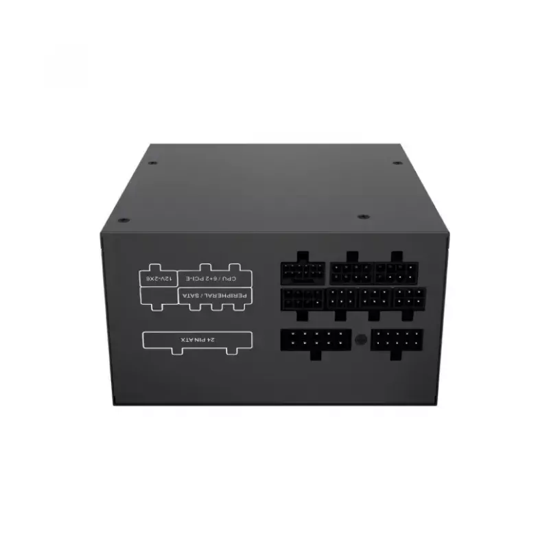 Barošanas bloks GEMBIRD Fornax Power 750W ATX 80 PLUS Gold modulārs 12 cm ventilators EPS 4+4pin PCIe 6+2pin SATA savienotāji