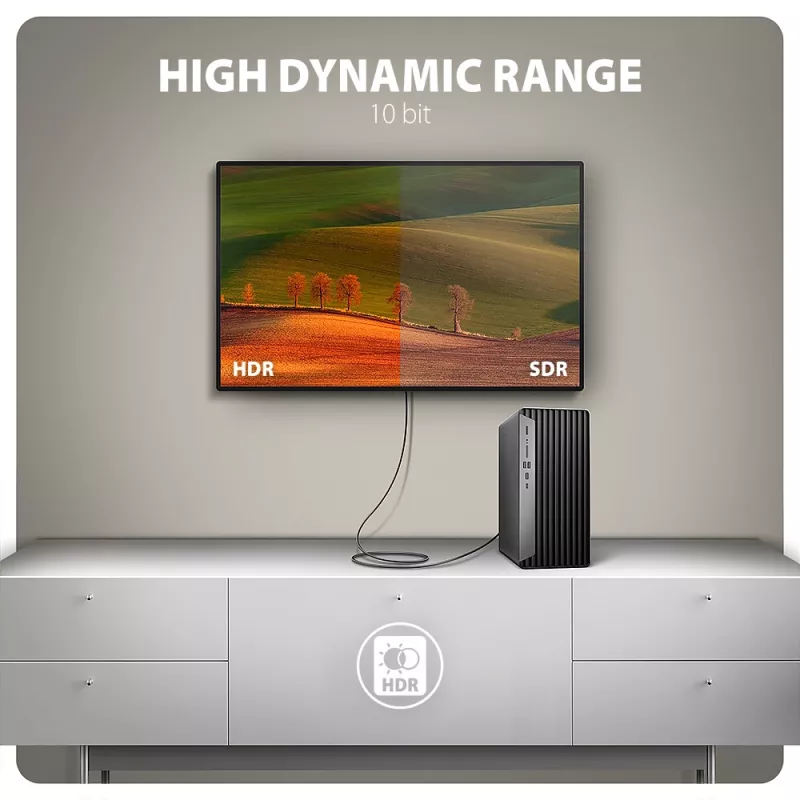 Axagon RVD-HI20C2 DisplayPort -> HDMI 2.0b kabelis 1.8m, 4K/60Hz