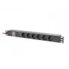 PDU Lanberg PDU-06F-0200-BK 6 maiņstrāvas rozetes 1U melns