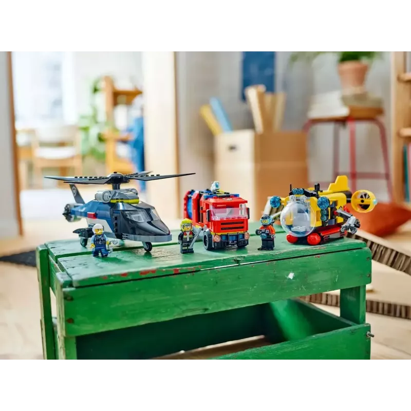 Konstruktors LEGO City kombināciju komplekts 60462 — helikopters un ugunsdzēsēju mašīna, 874 detaļas, 3 minifigūras, vecumam 7+