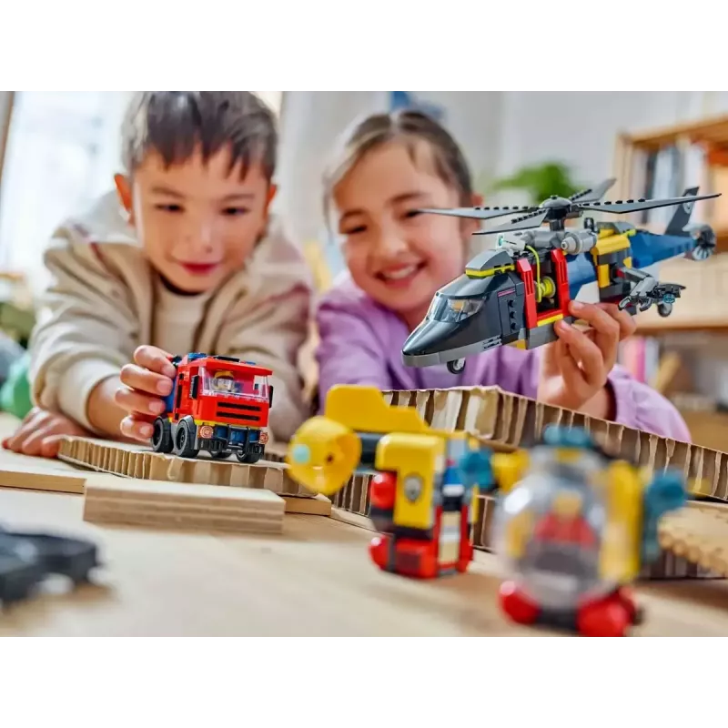 Konstruktors LEGO City kombināciju komplekts 60462 — helikopters un ugunsdzēsēju mašīna, 874 detaļas, 3 minifigūras, vecumam 7+