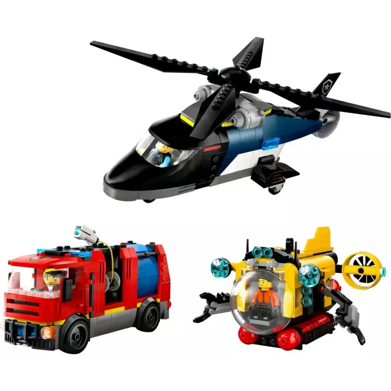 Konstruktors LEGO City kombināciju komplekts 60462 — helikopters un ugunsdzēsēju mašīna, 874 detaļas, 3 minifigūras, vecumam 7+