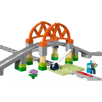 LEGO DUPLO Dzelzceļa tilta un sliežu paplašināšanas komplekts 10426 – DUPLO dzelzceļa tilts un līkumotas sliedes maziem bērniem
