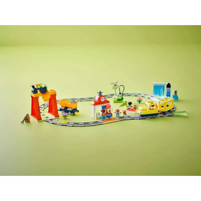 Rotaļu vilciena komplekts LEGO DUPLO 10428 Lielais Interaktīvais Kopienas Vilciens — liels interaktīvs vilciens maziem bērniem