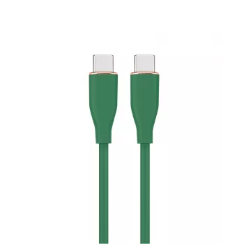 GEMBIRD USB Type-C Power Delivery (PD) 60W uzlādes un datu silikona kabelis, 1,5 m, pusnakts zaļš