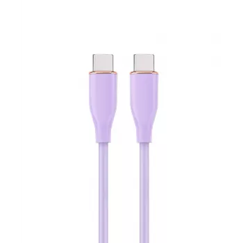 GEMBIRD USB Type-C strāvas padeves (PD) 60 W uzlādes un datu silikona kabelis, 1,5 m violets