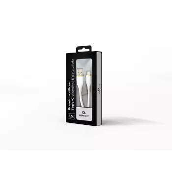 GEMBIRD Premium Silicon Type-C USB uzlādes un datu kabelis, 1,5 m - balts