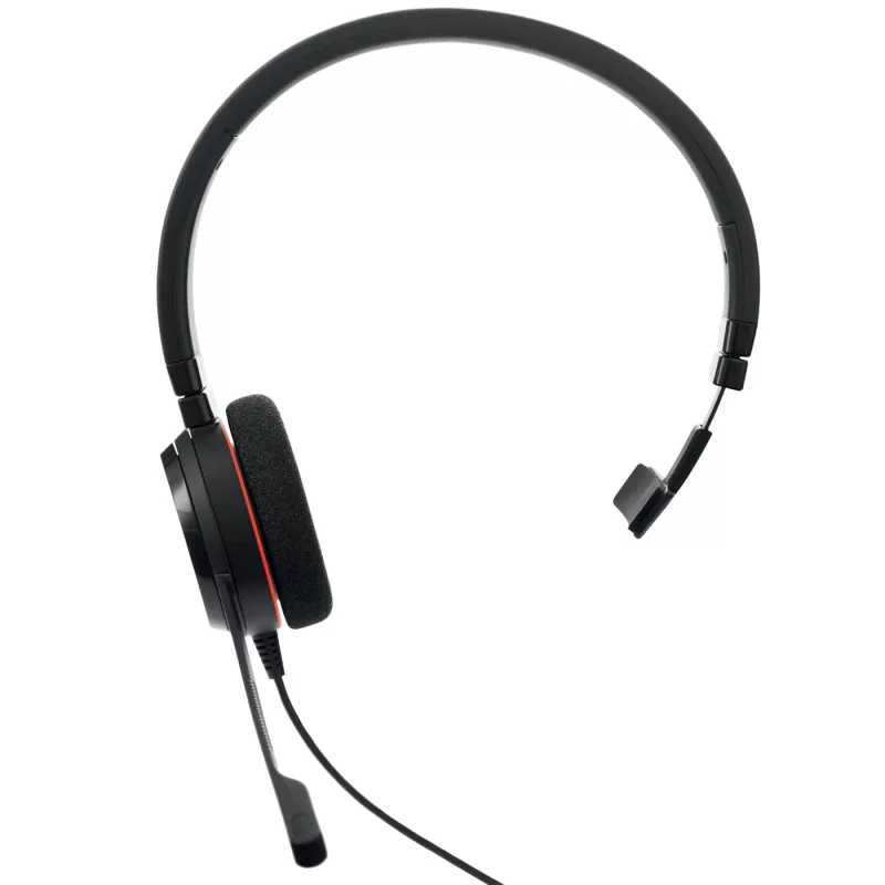 Jabra Evolve 20 austiņas, vadu, galvas lente, birojam/zvanu centram, USB Type-C / USB Type-A, melnas