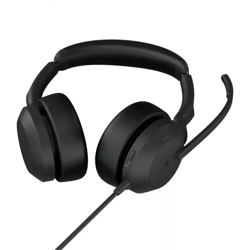 Jabra Evolve2 50 austiņas ar vadu, galvas lente, birojs/zvanu centrs, USB Type-C / USB Type-A, Bluetooth, melnas