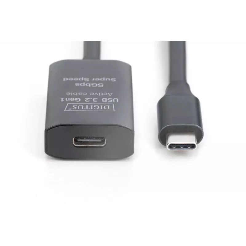 DIGITUS aktīvs USB-C pagarinātāja kabelis - 5G USB 3.2 Gen1 USB-C - USB-C (V/S) - 10 m