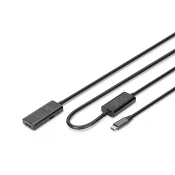 DIGITUS aktīvs USB-C pagarinātāja kabelis - 5G USB 3.2 Gen1 USB-C - USB-A (V/S) - 10 m