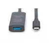 DIGITUS aktīvs USB-C pagarinātāja kabelis - 5G USB 3.2 Gen1 USB-C - USB-A (V/S) - 10 m