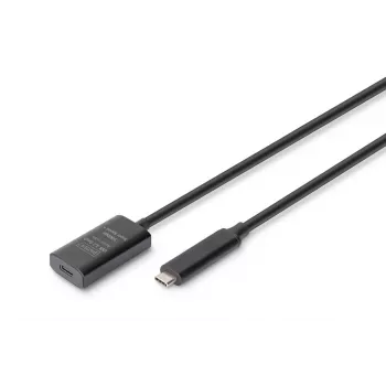 DIGITUS Active USB-C Extension kabelis - 10G USB 3.2 Gen2 USB-C - USB-C (M/F) - 5m