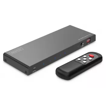 DIGITUS 4x1 HDMI pārslēgs - 8K/60Hz (4:4:4), Toslink, Stereo, EDID vadība