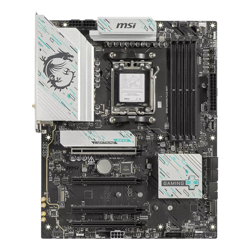 Mātesplate MSI B850 GAMING PLUS WIFI ATX — AMD B850, ligzda AM5, DDR5, 4x DIMM, Wi‑Fi 7, 5Gb LAN, 3x M.2, HDMI 2.1