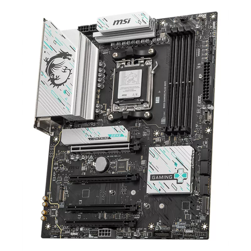 Mātesplate MSI B850 GAMING PLUS WIFI ATX — AMD B850, ligzda AM5, DDR5, 4x DIMM, Wi‑Fi 7, 5Gb LAN, 3x M.2, HDMI 2.1