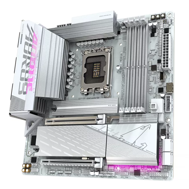 Mātesplate GIGABYTE B860M AORUS ELITE WF6E ICE, Intel Core Ultra, LGA 1851, Micro ATX
