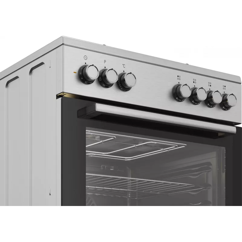 Beko FBE62130GXDN cooker Freestanding cooker Electric Gas Melns