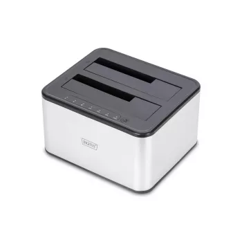 DIGITUS SATA dokstacija USB 3.0 – 2 pieslēgvietas 2,5 collu/3,5 collu SSD/HDD klonēšanas funkcija