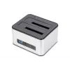 DIGITUS SATA dokstacija USB 3.0 – 2 pieslēgvietas 2,5 collu/3,5 collu SSD/HDD klonēšanas funkcija