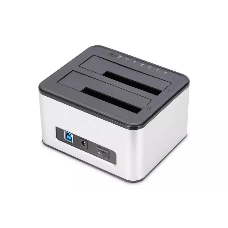 DIGITUS SATA dokstacija USB 3.0 – 2 pieslēgvietas 2,5 collu/3,5 collu SSD/HDD klonēšanas funkcija
