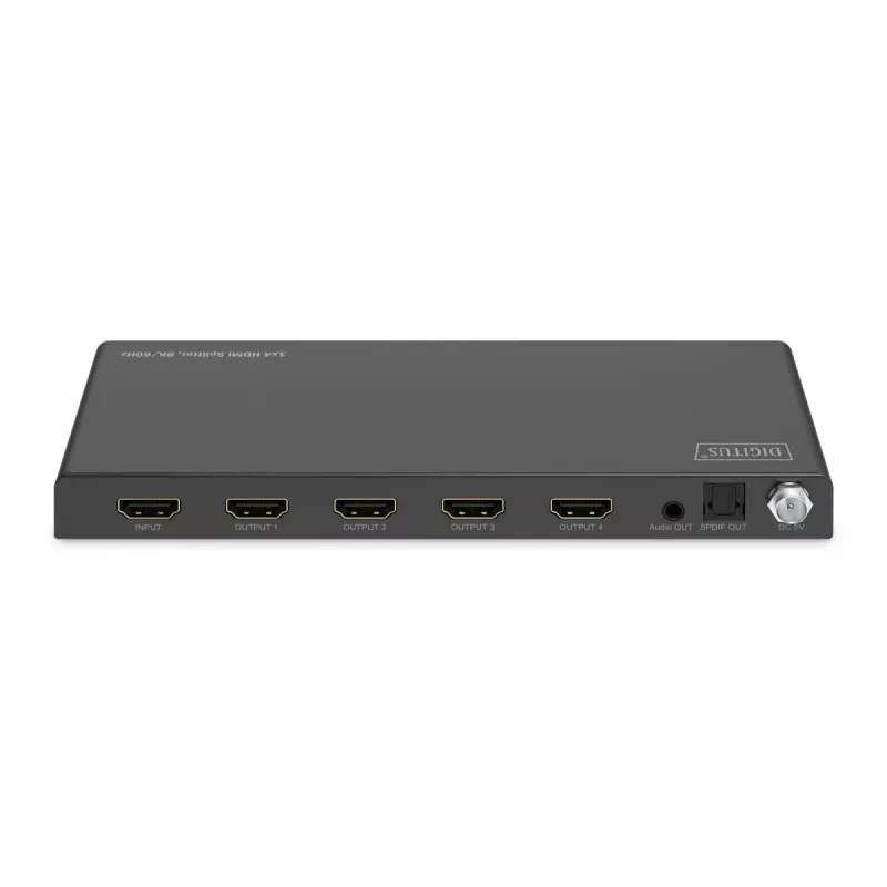 DIGITUS 1x4 HDMI sadalītājs 8K/60Hz (4:4:4) Toslink Stereo EDID vadība