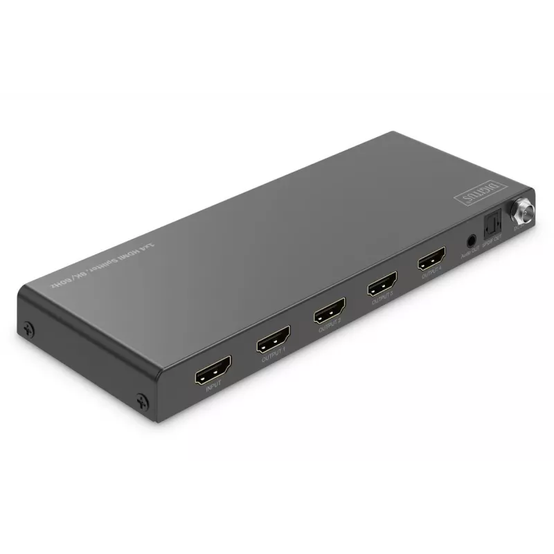 DIGITUS 1x4 HDMI sadalītājs 8K/60Hz (4:4:4) Toslink Stereo EDID vadība
