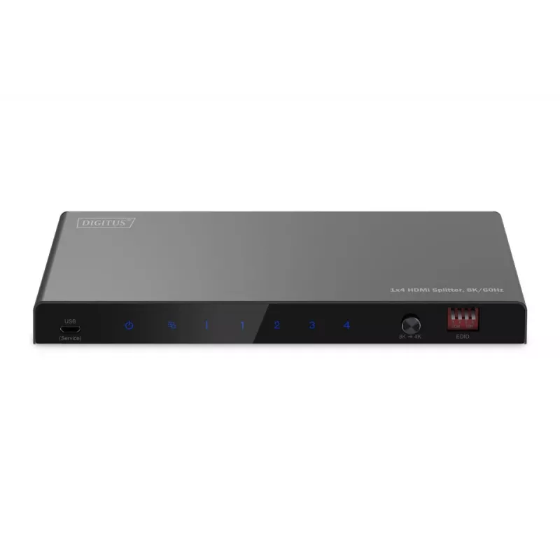 DIGITUS 1x4 HDMI sadalītājs 8K/60Hz (4:4:4) Toslink Stereo EDID vadība