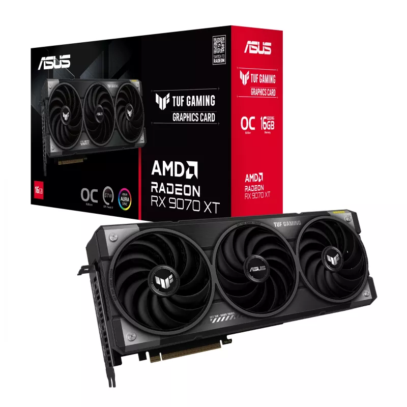 Grafikas karte ASUS Radeon RX 9070 XT, 16 GB GDDR6, PCIe 5.0, 256-bit, 3060 MHz boost