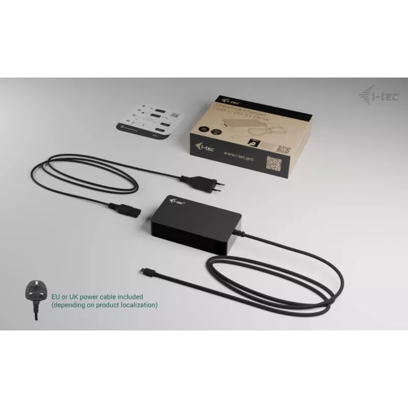 i-tec Universal Charger USB-C PD 3.1 140 W, Indoor, AC, 28 V, 5 A, Melns