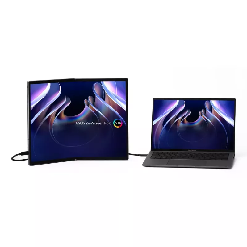 ASUS ZenScreen Fold OLED MQ17QH datora monitors 43,9 cm (17,3 collas) 2560 x 1920 pikseļi Quad HD Sudraba