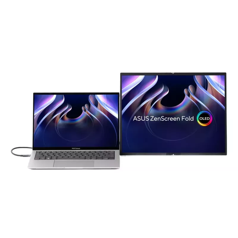 ASUS ZenScreen Fold OLED MQ17QH datora monitors 43,9 cm (17,3 collas) 2560 x 1920 pikseļi Quad HD Sudraba