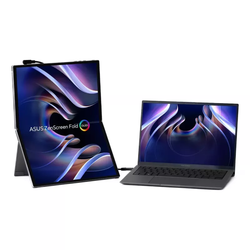 ASUS ZenScreen Fold OLED MQ17QH datora monitors 43,9 cm (17,3 collas) 2560 x 1920 pikseļi Quad HD Sudraba